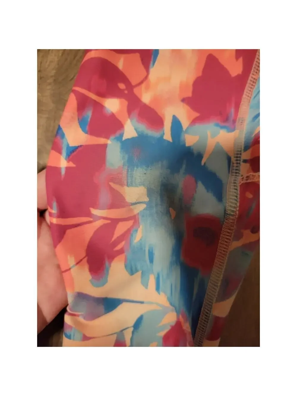Girls Old Navy Pink/Blue Floral Athletic Leggings Size XS
